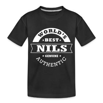 Nils world s best cadeau personnalisé prénom nils - T-shirt bio Premium Enfant - noir - Devant