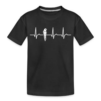Courbe ECG - Courbe cardiaque - Pouls - Perroquet - Tropiques - T-shirt bio Premium Enfant - noir - Devant
