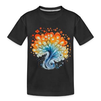 Bunter Wasserfarben Spritzer - Kinder Premium Bio T-Shirt - Schwarz - Vorne
