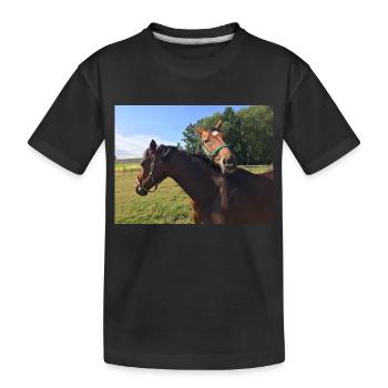 Chevaux - T-shirt bio Premium Enfant - noir - Devant
