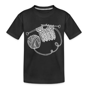 Croquis de tricot fait à la main - T-shirt bio Premium Enfant - noir - Devant