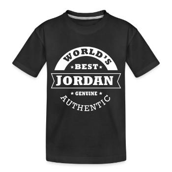 Jordan world s best personnalisé prénom jordan - T-shirt bio Premium Enfant - noir - Devant