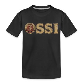 Ossi, DDR, Wappen, Osten, Geschenk - Kinder Premium Bio T-Shirt - Schwarz - Vorne