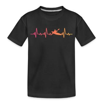 canoéiste kayak Sunset battement de coeur canoë - T-shirt bio Premium Enfant - noir - Devant