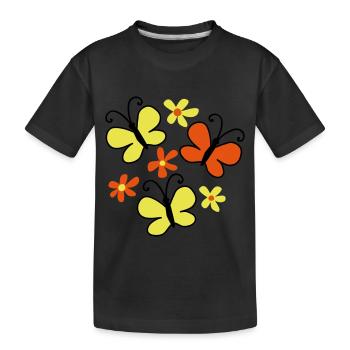 butterflies - Kinder Premium Bio T-Shirt - Schwarz - Vorne
