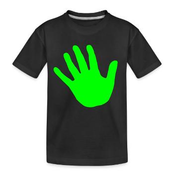 hand gruen - Kinder Premium Bio T-Shirt - Schwarz - Vorne