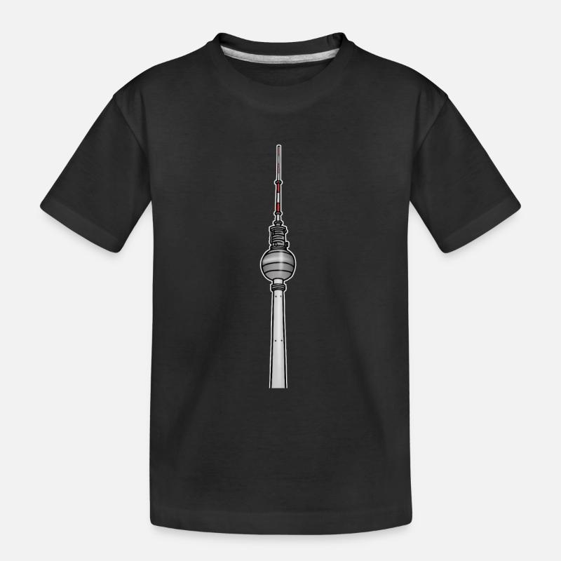Fernsehturm Berlin c - Kinder Premium Bio T-Shirt - Schwarz
