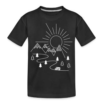 Camping - Kinder Premium Bio T-Shirt - Schwarz - Vorne