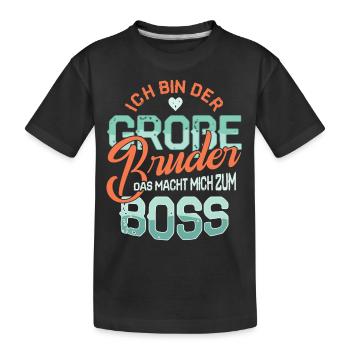 Big brother patron enfant naissance la grossesse - T-shirt bio Premium Enfant - noir - Devant
