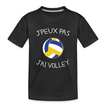 J'peux pas j'ai volley, volley, volleyball bleu - T-shirt bio Premium Enfant - noir - Devant