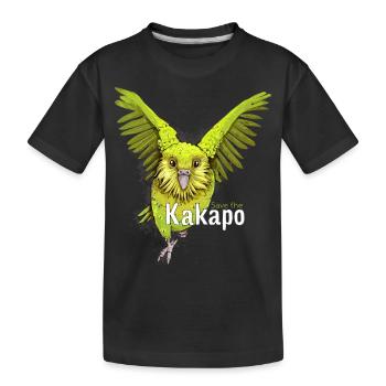 Kakapo - The Parrot from New Zealand - Kids' Premium Organic T-Shirt - black - Front