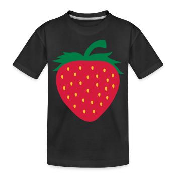 Delicious strawberry design - Kids' Premium Organic T-Shirt - black - Front
