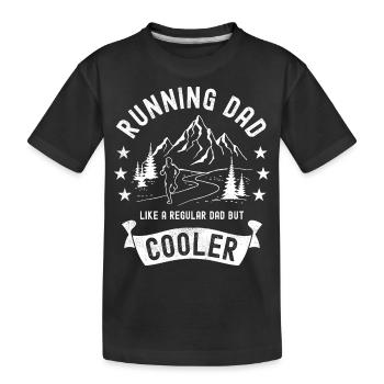 Running Dad Cooler Mountain Running Trail Runner - Kids' Premium Organic T-Shirt - black - Front