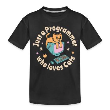 Nur ein Programmierer, der Katzen liebt - Kinder Premium Bio T-Shirt - Schwarz - Vorne