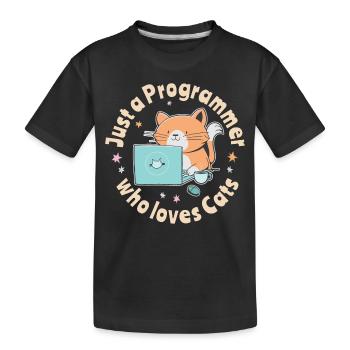Nur ein Programmierer, der Katzen liebt - Kinder Premium Bio T-Shirt - Schwarz - Vorne