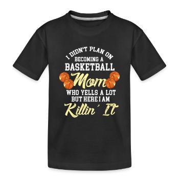 Basketball Mama - Kinder Premium Bio T-Shirt - Schwarz - Vorne