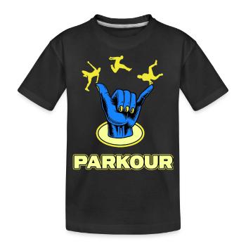 parkour jump parkour traceur jumping streetart - T-shirt bio Premium Enfant - noir - Devant