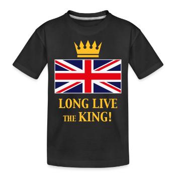 Long Live The King! (England / Great Britain / 4C) - Kinder Premium Bio T-Shirt - Schwarz - Vorne