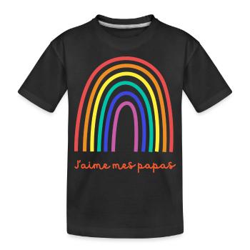 J'aime mes papas - T-shirt bio Premium Enfant - noir - Devant