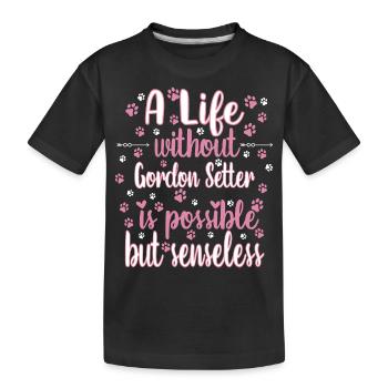 Leben Liebe Hunderasse Gordon Setter Hund - Kinder Premium Bio T-Shirt - Schwarz - Vorne