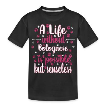 Hund Leben Liebe Hunderasse Bologneser - Kinder Premium Bio T-Shirt - Schwarz - Vorne