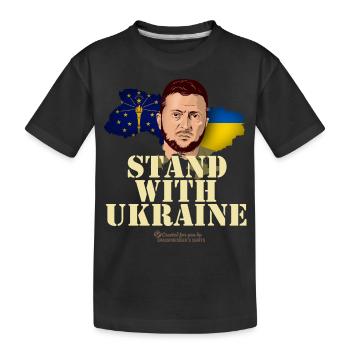 Ukraine Indiana Selensky Stand with Ukraine - Kinder Premium Bio T-Shirt - Schwarz - Vorne