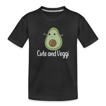 Cute and Veggi Avocado - Kids' Premium Organic T-Shirt - black - Front