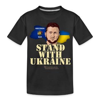 Ukraine Wisconsin Volodymyr Zelenskyj - Kids' Premium Organic T-Shirt - black - Front