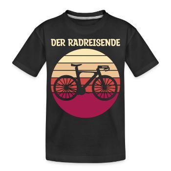 Der Radreisende Fahrradtour Geschenk - Kinder Premium Bio T-Shirt - Schwarz - Vorne