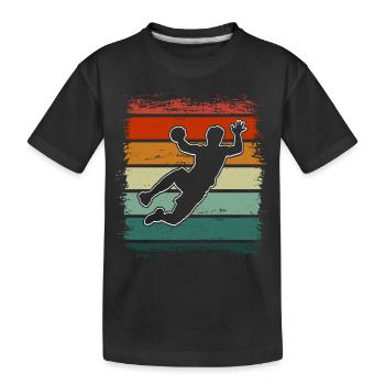 Handball Handballer - Kinder Premium Bio T-Shirt - Schwarz - Vorne