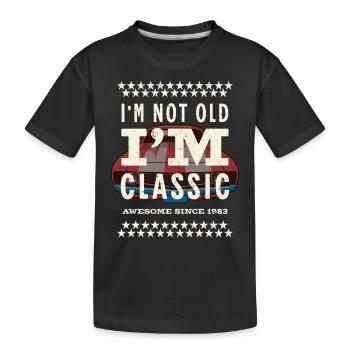 Pas vieux - classique depuis 1983 - T-shirt bio Premium Enfant - noir - Devant