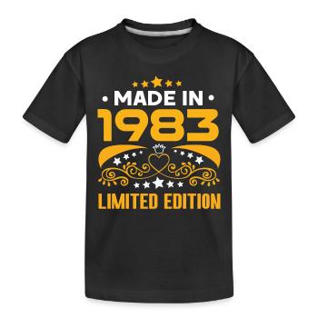 Fabriqué en 1983 Edition limitée - T-shirt bio Premium Enfant - noir - Devant
