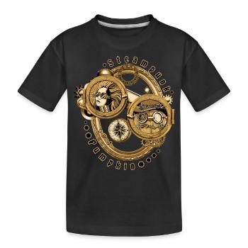 Steampunk Kürbis - Kinder Premium Bio T-Shirt - Schwarz - Vorne