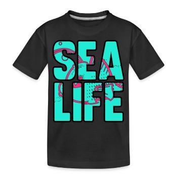 Sea life - Kids' Premium Organic T-Shirt - black - Front