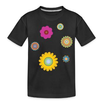 flower power - Kinder Premium Bio T-Shirt - Schwarz - Vorne
