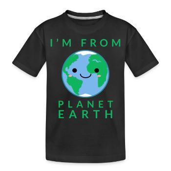 Planet Erde - Kinder Premium Bio T-Shirt - Schwarz - Vorne