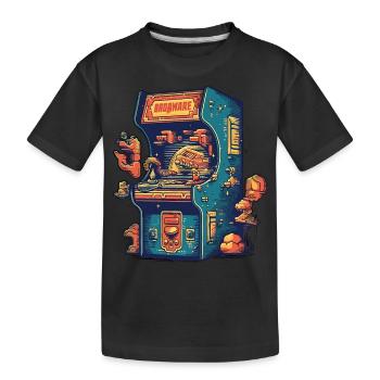 Station de jeu rétro - T-shirt bio Premium Enfant - noir - Devant