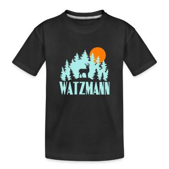 Watzmann - Kinder Premium Bio T-Shirt - Schwarz - Vorne