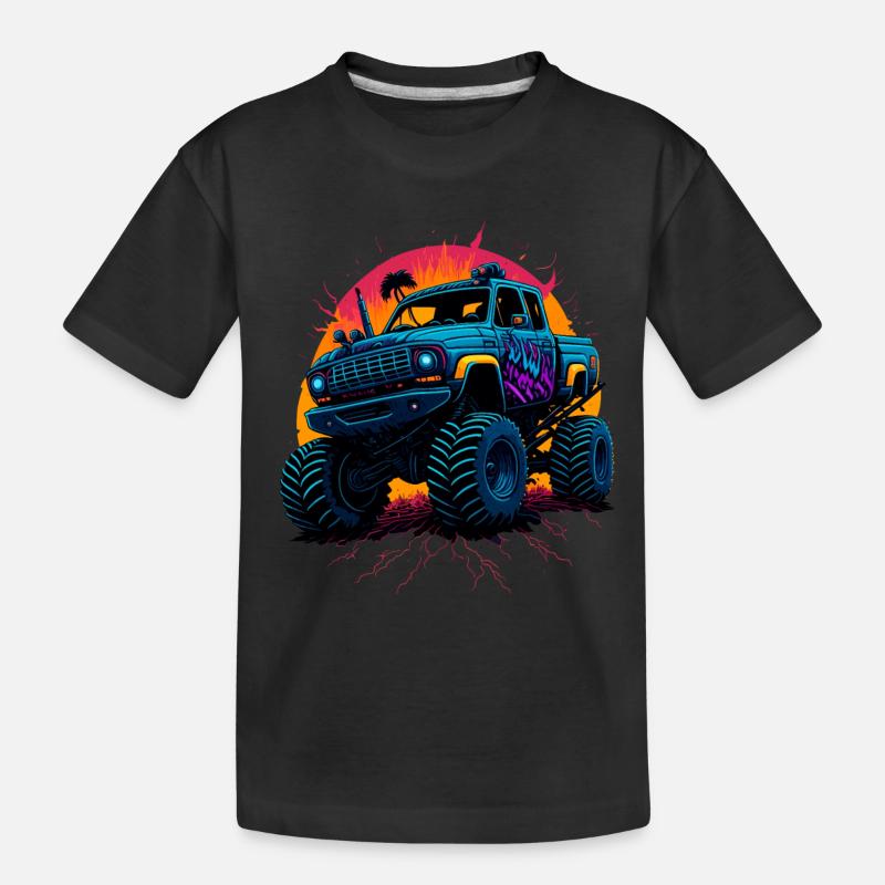 Monstertruck - Kinder Premium Bio T-Shirt - Schwarz