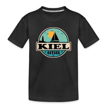 Kiel - Kinder Premium Bio T-Shirt - Schwarz - Vorne