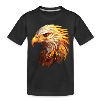 Adler Adlerkopf Gold Raubvogel Vogel Tier Natur - Kinder Premium Bio T-Shirt - Schwarz - Vorne