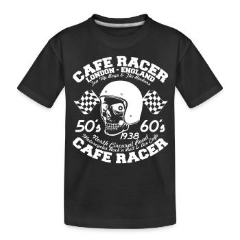 Motorrad Schnittmuster - Cafe Racer - Kinder Premium Bio T-Shirt - Schwarz - Vorne