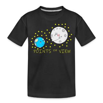 Conception mignonne de points de vue positifs de la lune et de la terre - T-shirt bio Premium Enfant - noir - Devant