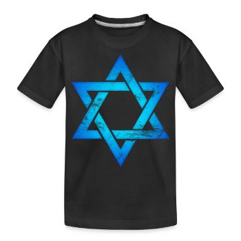 Israël étoile étoile de David hexagramme judaïsme symbole - T-shirt bio Premium Enfant - noir - Devant