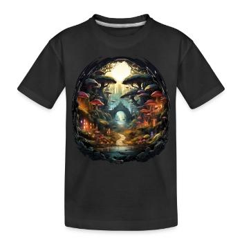 Forêt enchantée de conte de fées - T-shirt bio Premium Enfant - noir - Devant