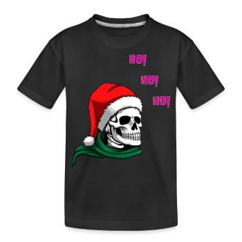 Skelton HO! HO! HO! | XMAS - Kinder Premium Bio T-Shirt - Schwarz - Vorne