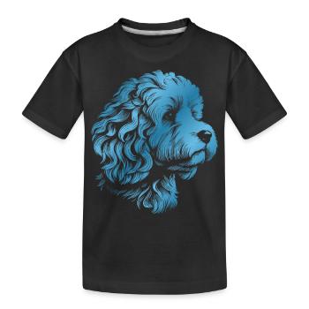Cockerpoo Cocker Épagneul Caniche Portrait, Dessin - T-shirt bio Premium Enfant - noir - Devant