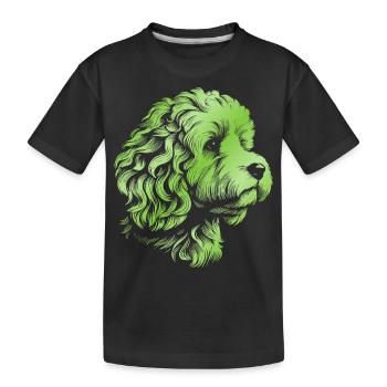 Cockerpoo Cocker Épagneul Caniche Portrait, Dessin - T-shirt bio Premium Enfant - noir - Devant