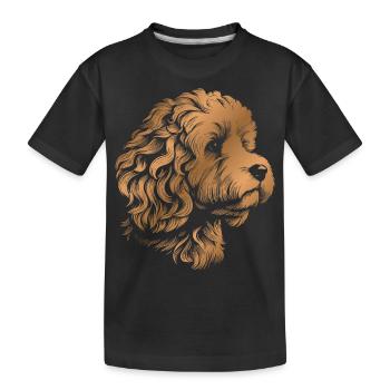 Cockerpoo Cocker Épagneul Caniche Portrait, Dessin - T-shirt bio Premium Enfant - noir - Devant