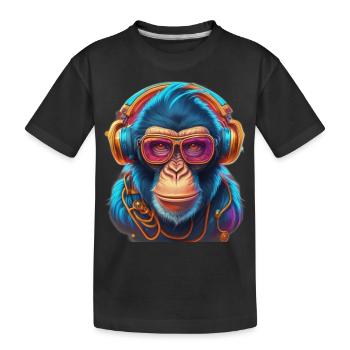 Cooler Affe - Kinder Premium Bio T-Shirt - Schwarz - Vorne